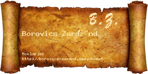 Borovics Zaránd névjegykártya